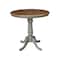 International Concepts Round 36 in Rd Extension Dining Table, 2 Emily Counter Ht Stools, Hickory/Stone, 36 W, 48 L, Wood K41-36RXT-6B-S6172-2 - alternate 3